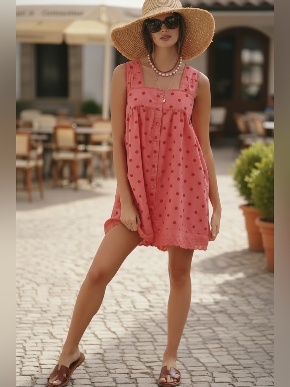 Damson Madder. Polka Dot Mini Dress Sz 14